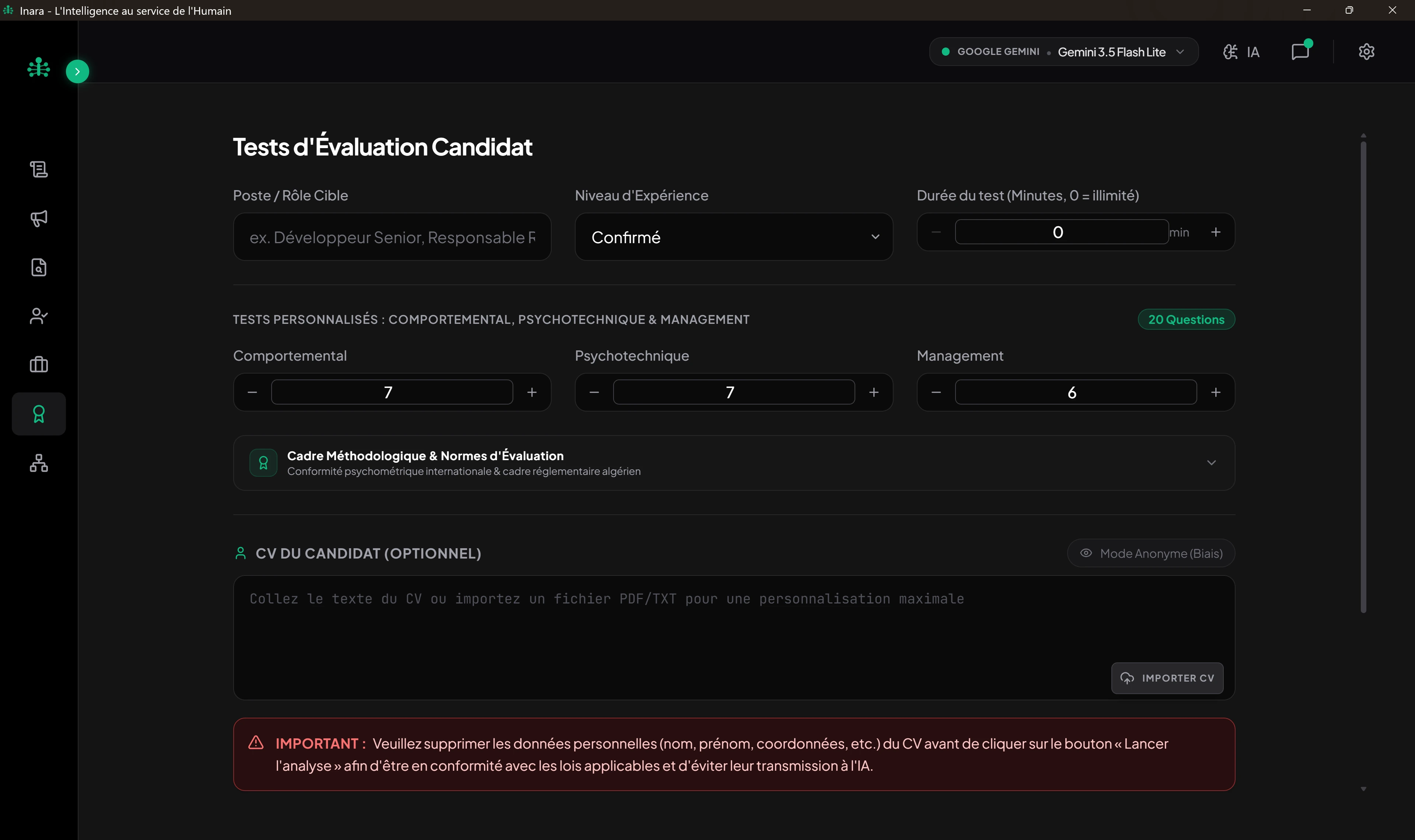 Tests Candidat
